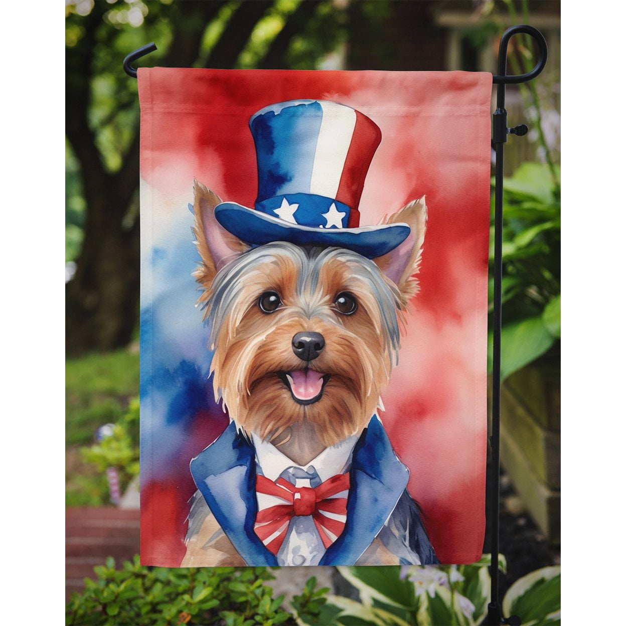 Silky Terrier Patriotic Garden Flag 11.25 in x 15.5 in