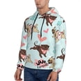 thumbnail image 3 of Fotbe Men's Hoodie with Cute Pug Dogs Pattern - Kangaroo Pocket Pullover Hooded Sweatshirt, Perfect for Daily Wear, Travel, and Home-Small, 3 of 7