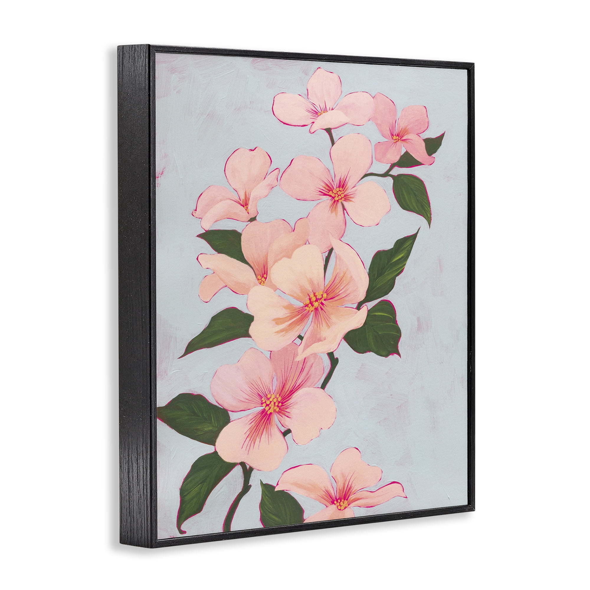 Stupell Industries Delicate Cherry Blossoms Botanical & Floral Painting Black Framed Art Print Wall Art, 11 x 14