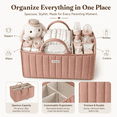 thumbnail image 2 of Byseng Baby Diaper Caddy, Nursery Storage Bin And Car Organizer For Diapers And Baby Wipes (Pink), 2 of 6