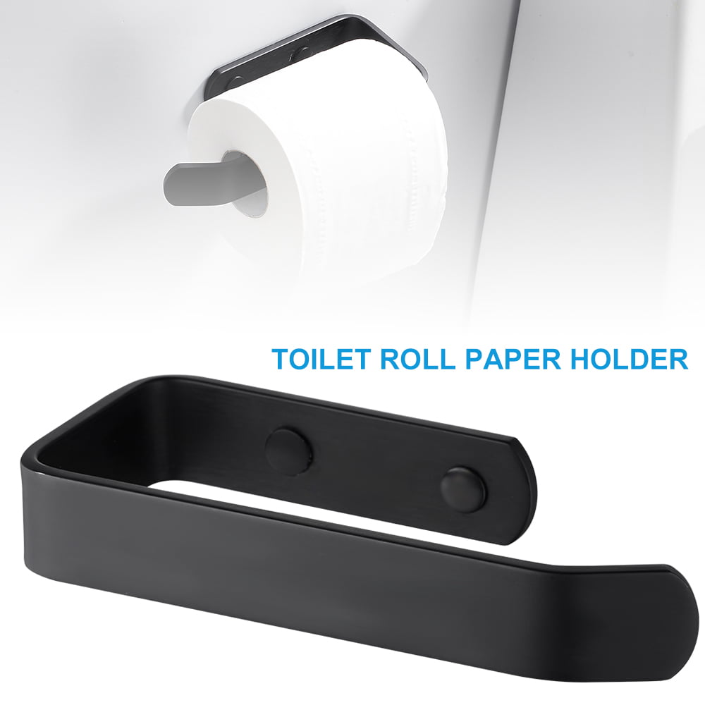Modern Bathroom Paper Holder Rack Toilet Aluminum Paper Wall Mounted Black 