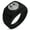 Black, variant on Stainless Steel Scarab Beetle Rising Sun Geometric Pattern Step-Down Biker Style Polished Ring