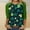 01 Green, variant on St. Patrick's Green Patterned Women's Crew Neck 3/4 Sleeve Raglan Sleeve Loose Casual Top