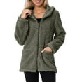 thumbnail image 4 of Lixiuxyad Jacket Women's Casual Solid Color Hooded Sweater Coat Long Sleeve Double Outerwear For Daily Outdoor Campus Wear In Autumn Winter Green, 4 of 6