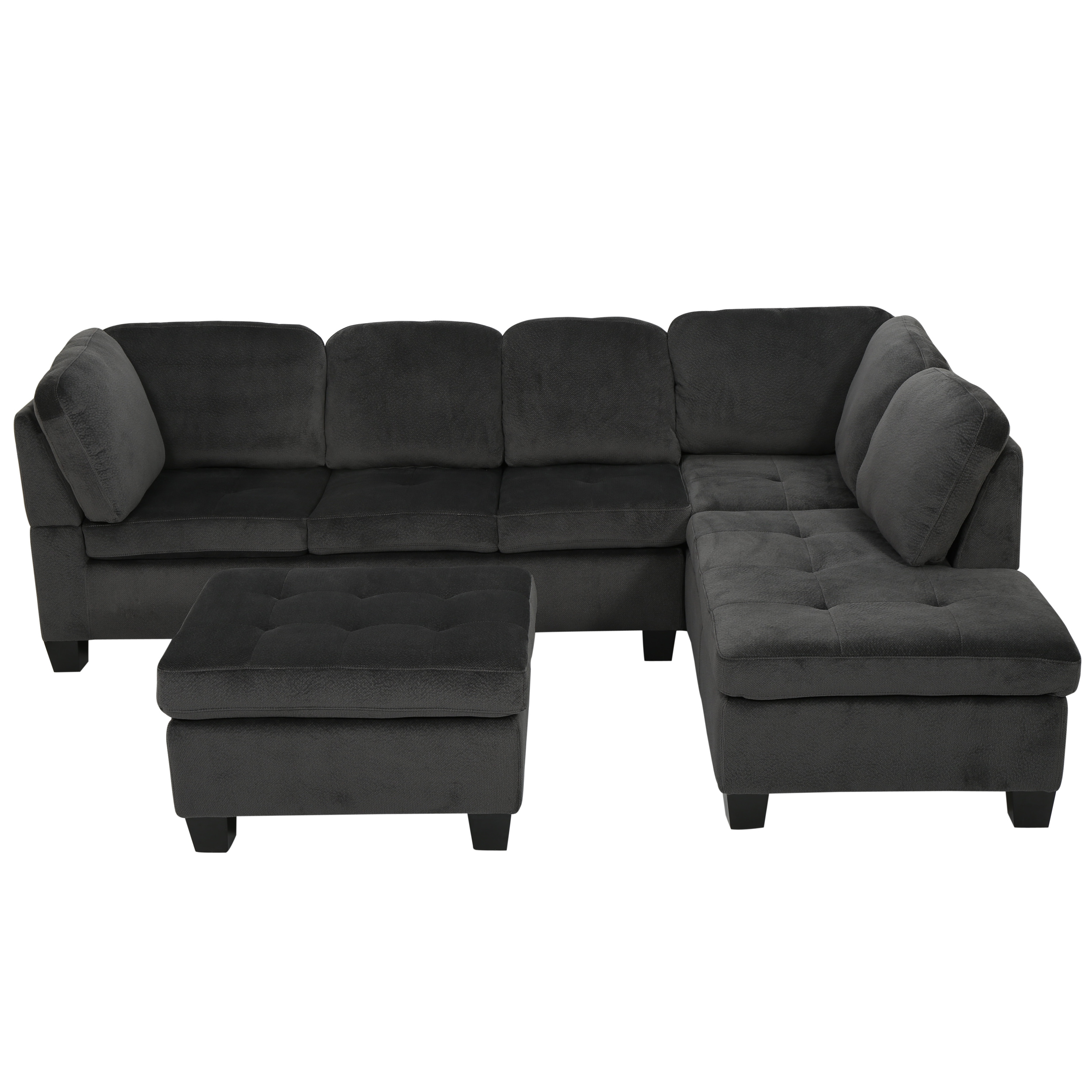 Noble House Victoria 3 Piece Fabric Sectional Sofa Set Walmart Com