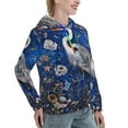 thumbnail image 6 of Honeii Blue Heron Floral Garden Pattern Womens Oversized Hoodies Long Sleeve Sweatshirts Pullover Fall Outfits with Pocket-Large, 6 of 7