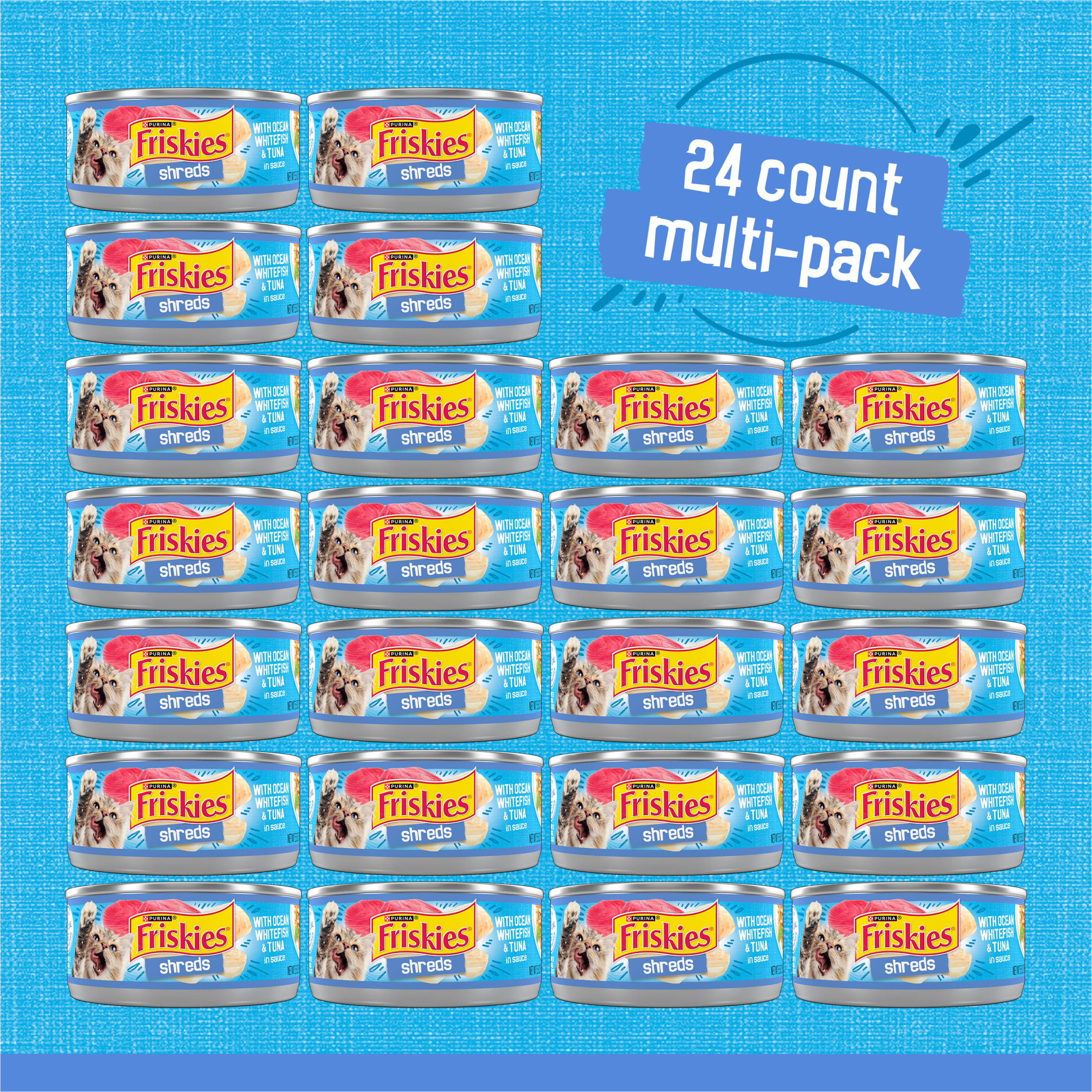 Friskies Shreds Ocean Whitefish & Tuna Wet Cat Food, 24 Pack photo 3