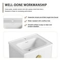 thumbnail image 4 of Tcbosik Modern 24" Floating Bathroom Vanity with Sink Wall Mounted Bathroom Vanity with Top Basin & Storage Cabinet White Wood Hanging Vanity w/Ceramic Sink & Gold/Black Handles for Small Space, 4 of 10