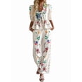 thumbnail image 2 of Conjunto de 2 Piezas para Mujer, Blusa de Corta con Estampado Floral y Pantalones Anchos, Estilo Bohemio para Vacaciones. Multicolor L, 2 of 8