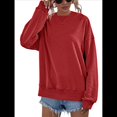 thumbnail image 2 of Sudadera de Larga para Mujer, Holgada, para Hacer Ejercicio, para Salir, Informal, con Capucha Rojo M, 2 of 10