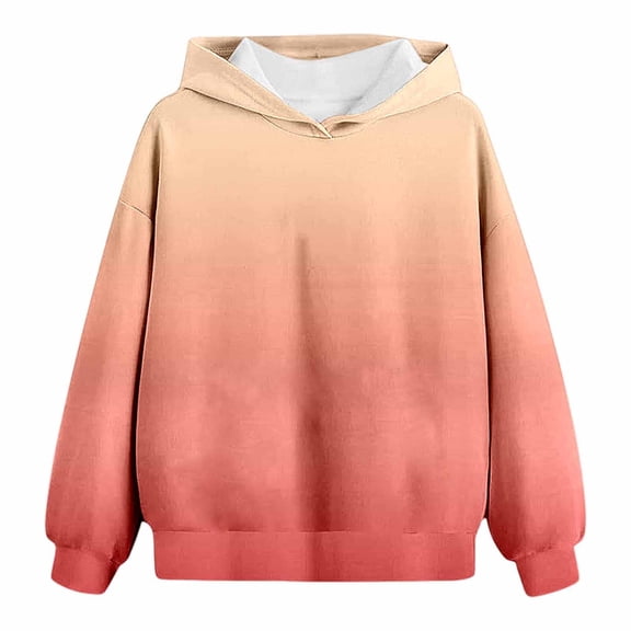 Likimi Child Toddler Girls Hoodies Gradient Solid Color Hooded Sweatshirt For Girls Long Sleeve Everyday Wear Fashionable Pullover Size 5-6 Years