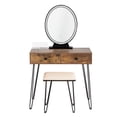 thumbnail image 1 of Patiojoy Vanity Table Set Makeup Dressing Desk with Cushioned Stool & Lighted Mirror Rustic, 1 of 6