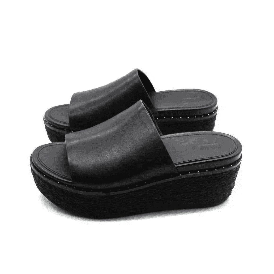 FitFlop Women's Eloise Espadrille Leather Wedge Slides