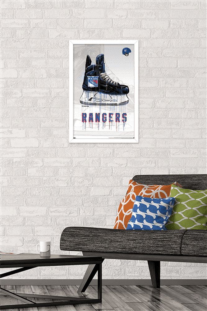 NHL New York Rangers - Drip Skate 21 Wall Poster, 14.725" x 22.375", Framed