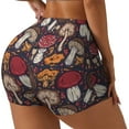 thumbnail image 2 of Sigee Forest Wild Mushroom Print Women's High Waist Workout Shorts - Squat Proof, Tummy Control, Yoga and Gym Activewear-X-Large, 2 of 9