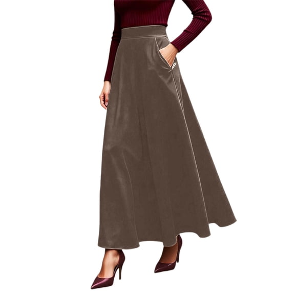 Midi Skirts for Women Linen Classic Hawaiian Soft Flowy White Maxi Skirt Elastic Waist Summer 2026 Spring Long Skirts