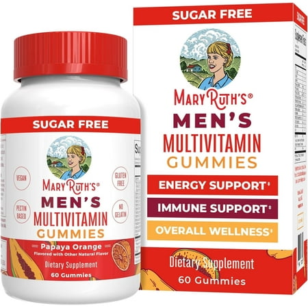 MaryRuth's Men's Multivitamin Gummies with Vitamin D and E, VEGAN, ANTIOXIDANT, IMMUNE Support, 60 Count