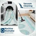 thumbnail image 4 of Hasoo Modern Washable Indoor Carpet 5' x 7' Light Blue Area Rug for Living Room Floral Damask Pattern Non-slip polyester Room Decor Rug, 4 of 5