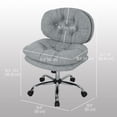 thumbnail image 2 of Armless Office Chair - Grey Linen-Feel Task Chair with Adjustable Height & Tilt | Computer Desk Chair for Home & Office Use - 25.6" x 25.6", 2 of 7