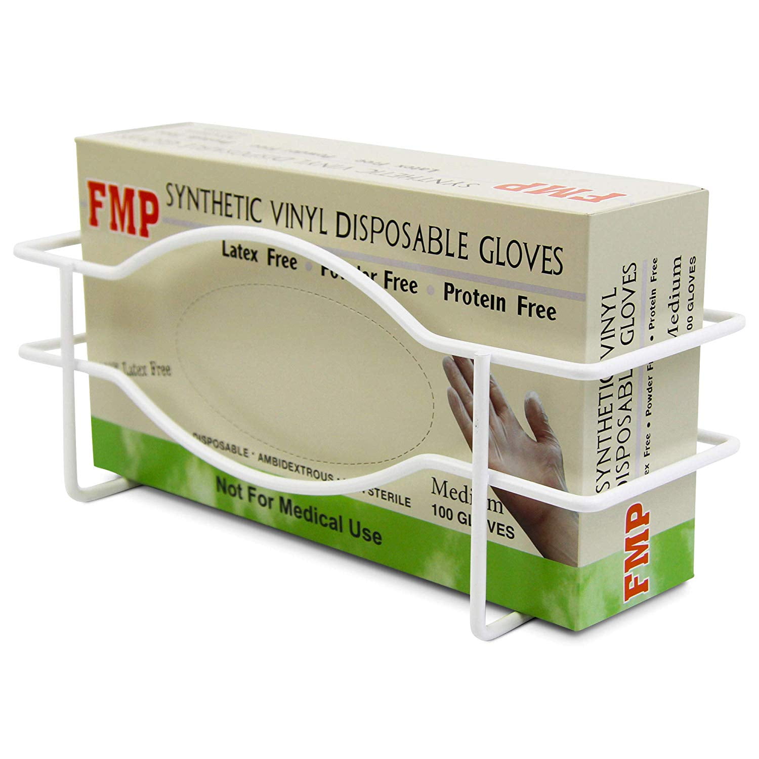 Single Wall Mount Glove Tissue Dispenser, Wire Rack Disposable Gloves