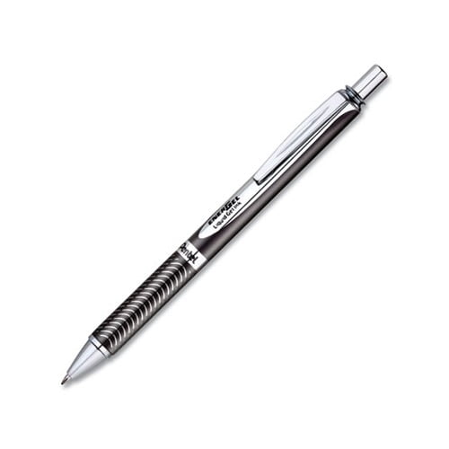 EnerGel Alloy RT Retractable Gel Pen Medium 0.7mm, Black Ink, Black Barrel