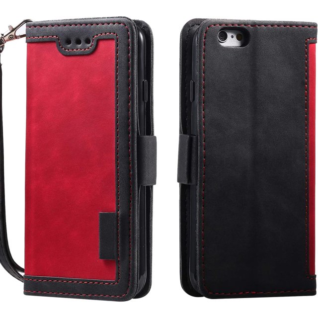 Étui pour iPhone 13 Pro, Type Notebook Populaire Rétro en Cuir Véritable Miroir de Maquillage Charge Sans Fil Luxe Protection Complète, Deux Couches Structure Fente pour Carte, Amplificateur-Noir
