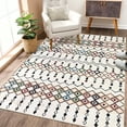 thumbnail image 5 of CAROMIO Boho Area Rug Vintage Rug Washable Rug Geometric Printed Faux Wool Soft Floor Cover Indoor Low Pile Non-Slip Foldable Thin Rug, 4' x 6' Beige, 5 of 5