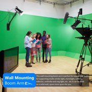 Neewer Aluminum Alloy Adjustable Wall Mount Boom Arm - 130cm/4.3ft, 180° Rotation, Holds Lights, Softboxes, Reflectors (Black)