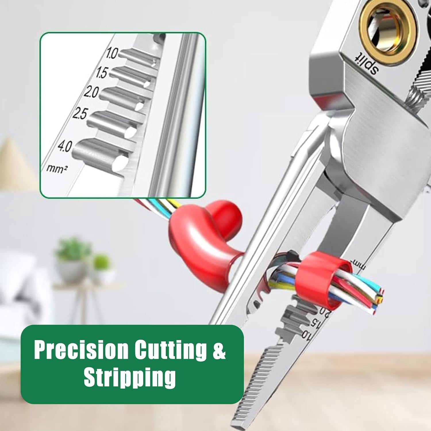 8-in-1 Wire Pliers with Voltage Detection | Multi-Function Stripper, Cutter & Voltage Tester Tool for Professional Electricians & Home DIY
