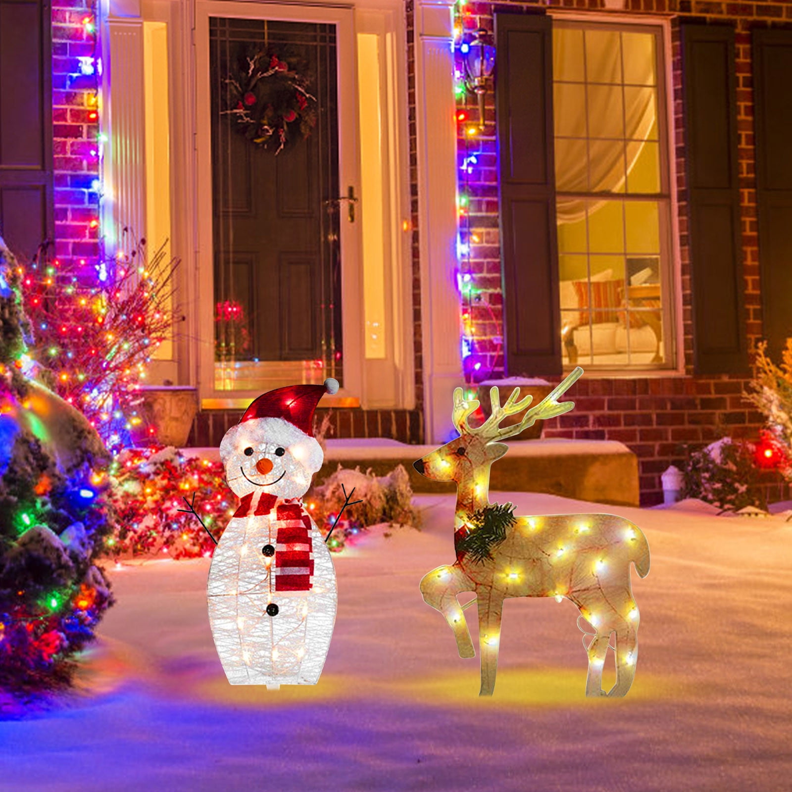 shyuyusa Christmas Penguin Yard Signs Stakes with Lights Noel Christmas Yard Decorations Lighted Outdoor Christmas Decorations for Home Lawn Pathway Walkway Party Decor (requires Assembly)