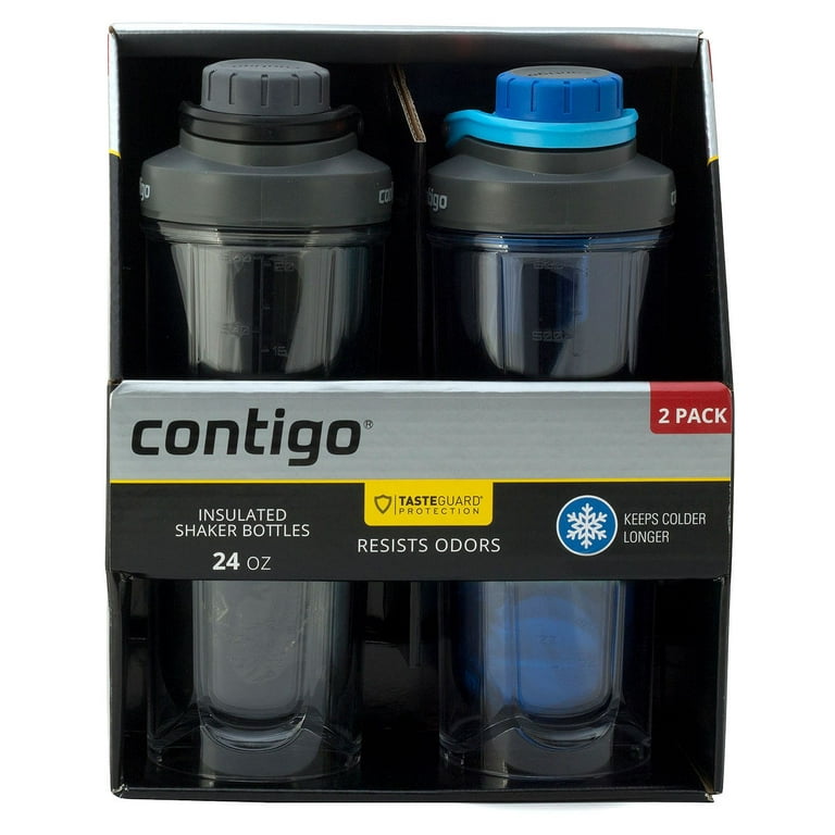 Protein Shaker Bottles ~ Mixer Cups Shake & Go ~ CONTIGO 28 oz. each 2 Pack