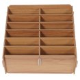 thumbnail image 2 of Caja de almacenamiento de tarjetas de juego, clasificador de tarjetas multirejilla portátil, estuche de madera para tarjetas, 2 of 8