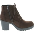 thumbnail image 6 of SODA Women's Second Faux Leather Lace Up High Chunky Heel Ankle Booties, 6 of 7