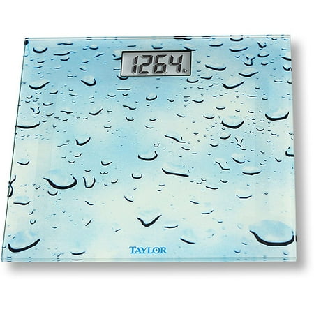 Taylor Tempered Glass Bath Scale, Water Drop Pattern