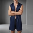 thumbnail image 2 of Landzoo Homewear For Men One Piece Solid Color Sleeveless Bathrobe Summer Lightweight Casual Homewear For Men Size L Blue, 2 of 4