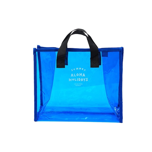 Sac de Transport à Main pour Vacances d'Été Aloha Sac de Rangement Portable pour Vêtements Sac de Plage Transparent à la Mode Sac Fourre-Tout de Voyage