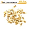 thumbnail image 3 of 400 Pcs Fold Over Cord Ends, 10.2x2.5mm Ribbon Crimp Ends Cap, Clasp Tips for Leather Craft Making Diy (Light Gold), 3 of 6