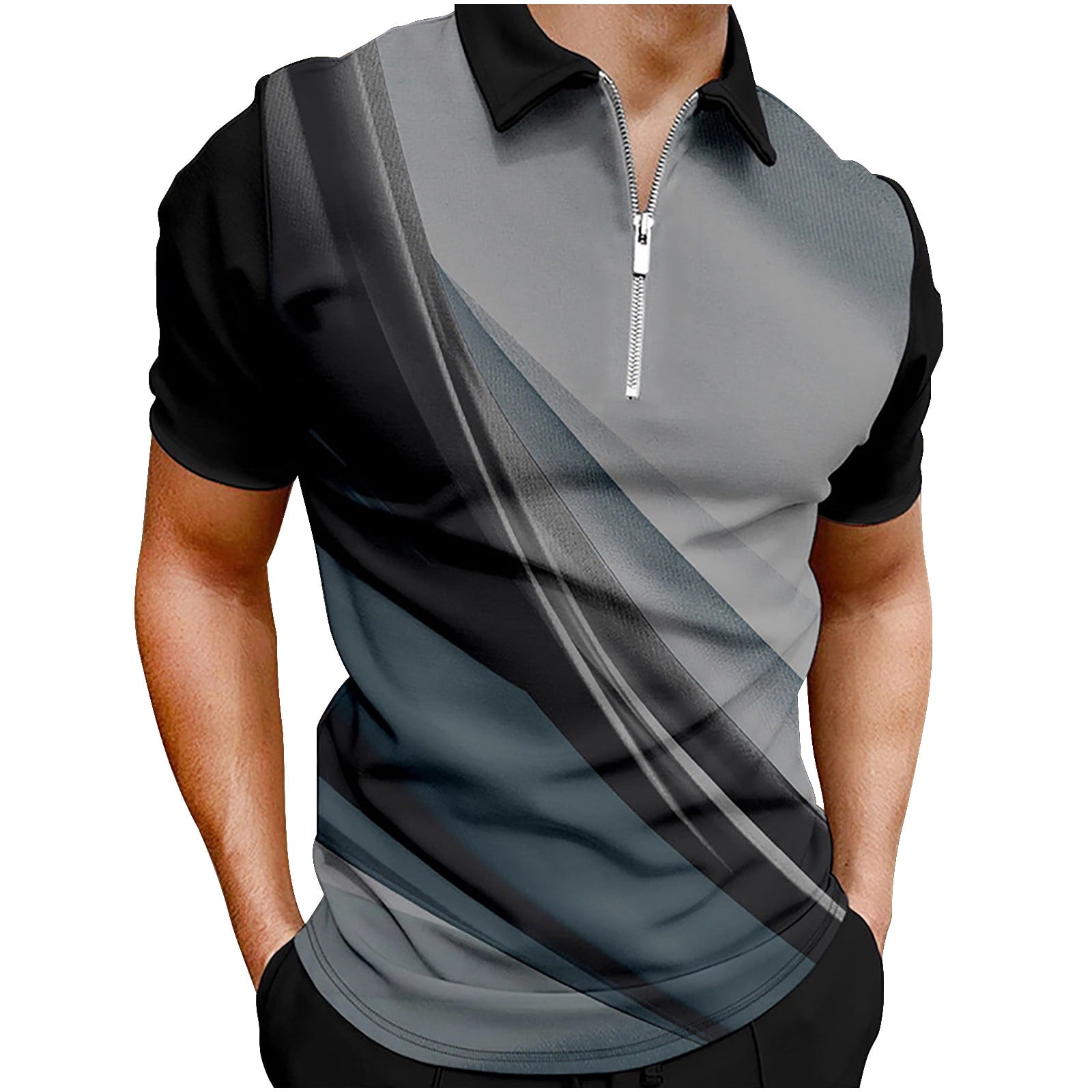 lcziwo Mens Quarter Zip Polo Shirts,Men's 1/4 Zip Shirts