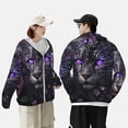 thumbnail image 4 of Balery Purple-Eyed Floral Leopard Sudadera ligera de manga larga con capucha y protección solar UPF 50+ para hombre y mujer, ideal para pesca y running-3X-Large, 4 of 7