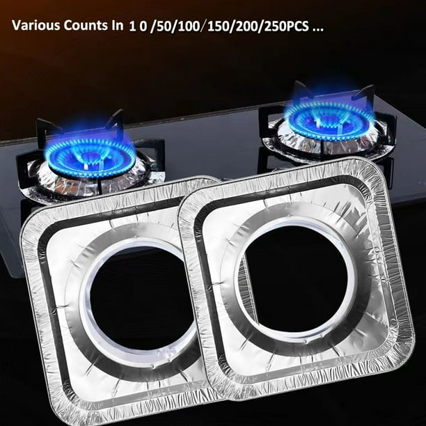 Gas Stove Burner Covers (50 Packs) Disposable Aluminium Stove Burner