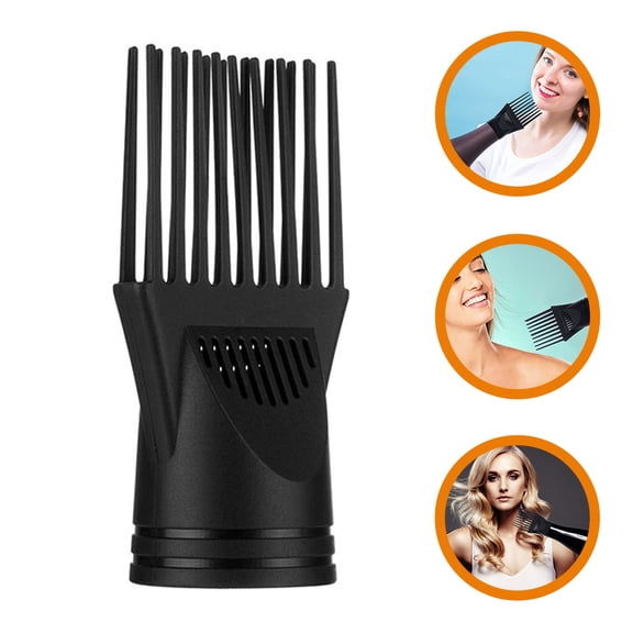 OFFIGAM 5-Piece Hair Dryer Nozzle Comb Attachments, Black Plastic Styling Accessories for Smooth Blow Drying