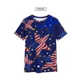 thumbnail image 4 of QAFOPEH Women Independence Day Stars Printed Crew Neck Short Sleeve Top, 4 of 5