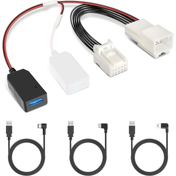 Pixelman DashCam Power Adapter,(10P TypeC) Compatible with JEEP Grand Cherokee,Dodge with Auto Dimming Rearview Mirror,Built-in Hide USB to GPS Radar Mirror Camera Dash Cam Charger Adapter Cable