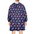 thumbnail image 2 of Wearable Blanket Hoodie,Astronaut and Heart Black Pattern Oversized Sherpa Blanket Hoodie with Super Pockets,Super Warm Fuzzy Pullover for Women & Men, 2 of 6