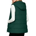 thumbnail image 6 of DailyTrove Women Hooded Drawstring Horizontal-quilted Sleeveless Vest, Casual Layering Gilet Outerwear, 6 of 8