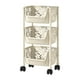 thumbnail image 1 of Carrito de almacenamiento de 3 niveles con ruedas y sistema de freno, diseño estrecho para espacios reducidos, organizador de plástico multicapa para baño, cocina, sala de estar, con estantes ajustab, 1 of 6