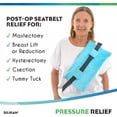 thumbnail image 4 of Comfort Cushion – Mastectomy Post-Surgery Pillow Pad to Help Prevent Seatbelt Pressure, Road Trip Relief After Hysterectomy, Pacemaker Chemo Port Surgery Chest Aqua Blue Color, 4 of 4