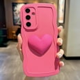 thumbnail image 3 of Compatible with Samsung Galaxy A54 5g Cute 3D Love Heart Phone Case,Solid Color Curly Wave Frame A54 5G Case Women Soft Shockproof Bumper Cover (Rose Red, for Samsung Galaxy A54 5G), 3 of 12