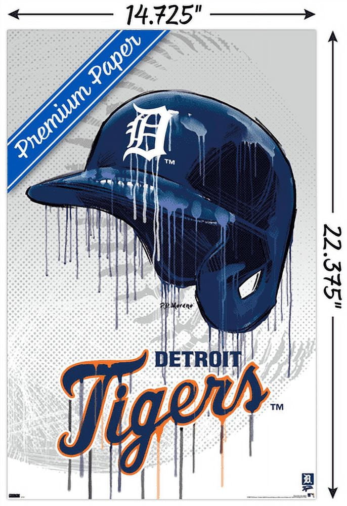 MLB Detroit Tigers - Drip Helmet 22 Wall Poster, 14.725" x 22.375"