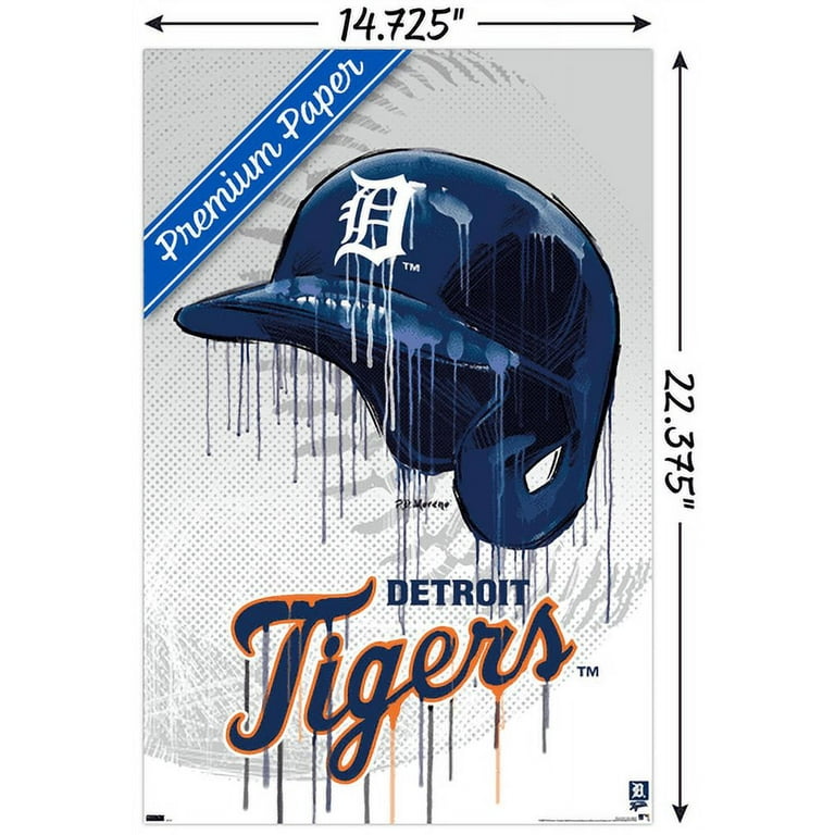 MLB Detroit Tigers Drip Helmet 22 Wall Poster, x